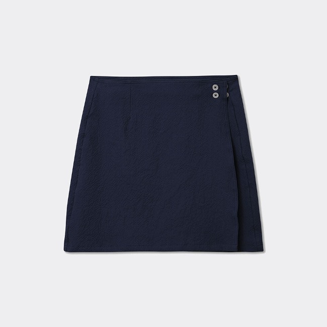 [하울린] HOWLIN&#039;_Safe Skirt - Navy Seersucker (Women)
