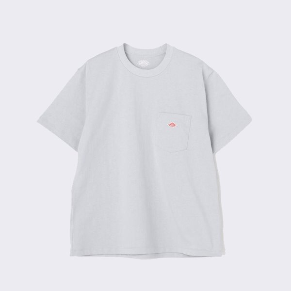 [단톤]DANTON_포켓 티셔츠 Solid Round Neck Pocket 1/2 Tee  SAX