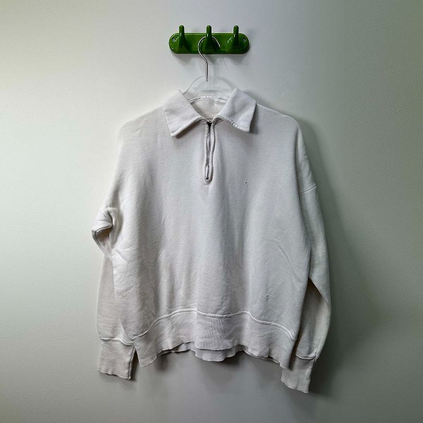 [매니악 빈티지] MANIAC VINTAGE _Anatomica vintage half zip up sweatshirts White