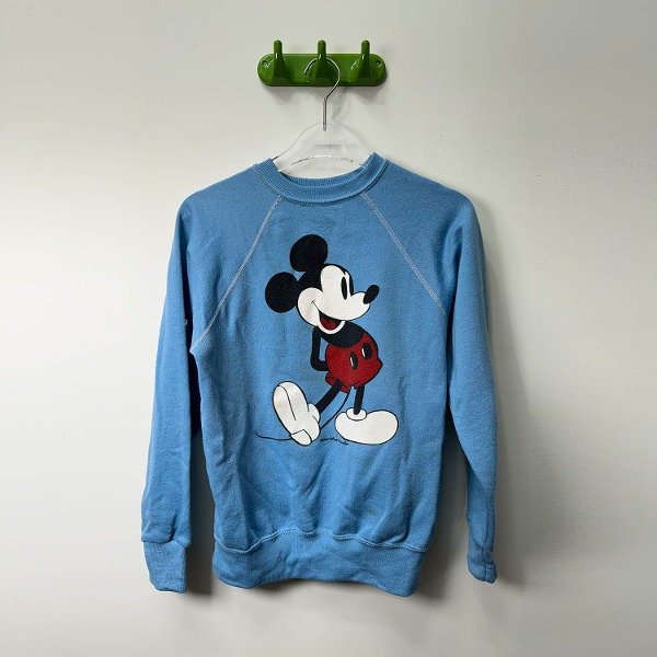 [매니악 빈티지] MANIAC VINTAGE _Vintage 80s Mickey Mouse  Raglan Sweatshirt  Baby Blue (WOMENS)